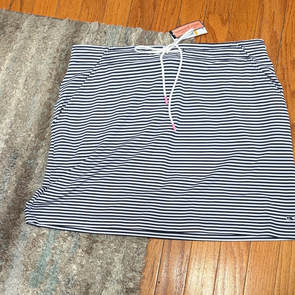 Vineyard Vines Navy and White Striped Mini Skirt
